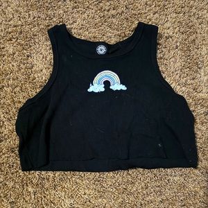 Pacsun Rainbow Cropped Tank Top - M
